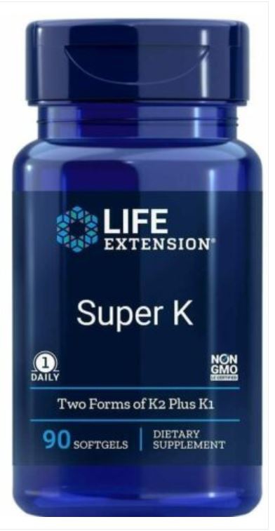 Super K met geadvanceerd vitamine K2 Complex (90 Softgels) Life Extension