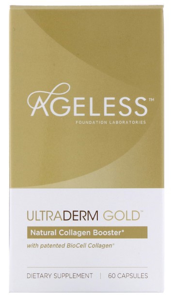 Ageless Foundation Laboratories, UltraDerm Gold, Collagen Booster, 60 Capsules Ageless Foundation Laboratories, UltraDerm Gold, Collagen Booster, 60 Capsules