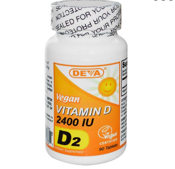 Vegetarische Vitamine D2, 2400 IE (90 Tabletten) - Deva