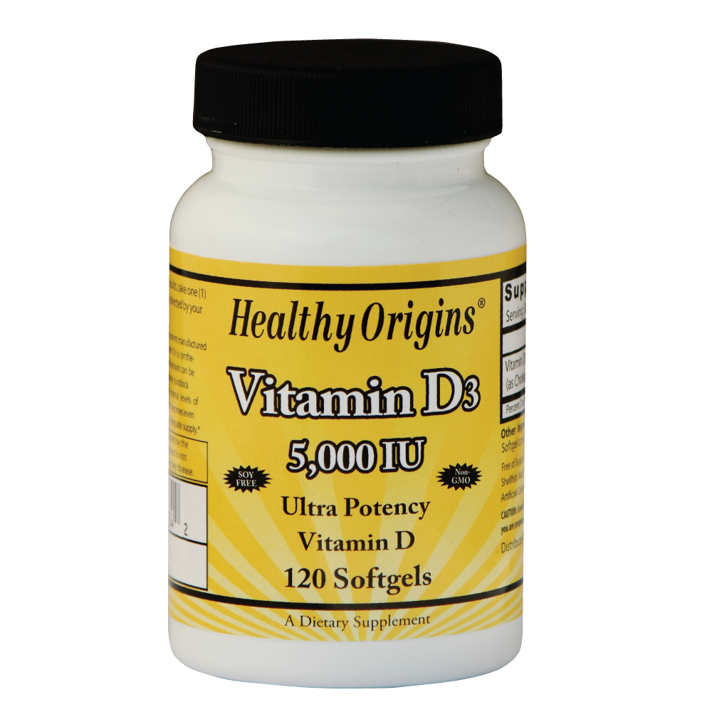 Vitamine D3, 5000 IE (120 Softgels) - Healthy Origins