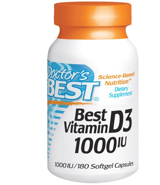 Foto van Best vitamine D3 1000 IU (180 gelcapsules) - Doctor&apos;s Best