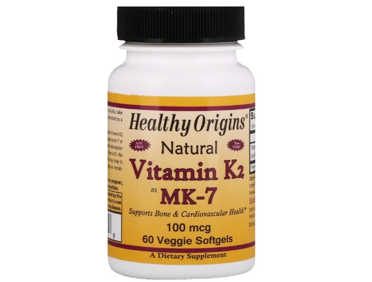 Natural Vitamin K2 as MK-7 100 mcg (60 Veggie Softgels) - Healthy Origins Natural Vitamin K2 as MK-7 100 mcg (60 Veggie Softgels) - Healthy Origins