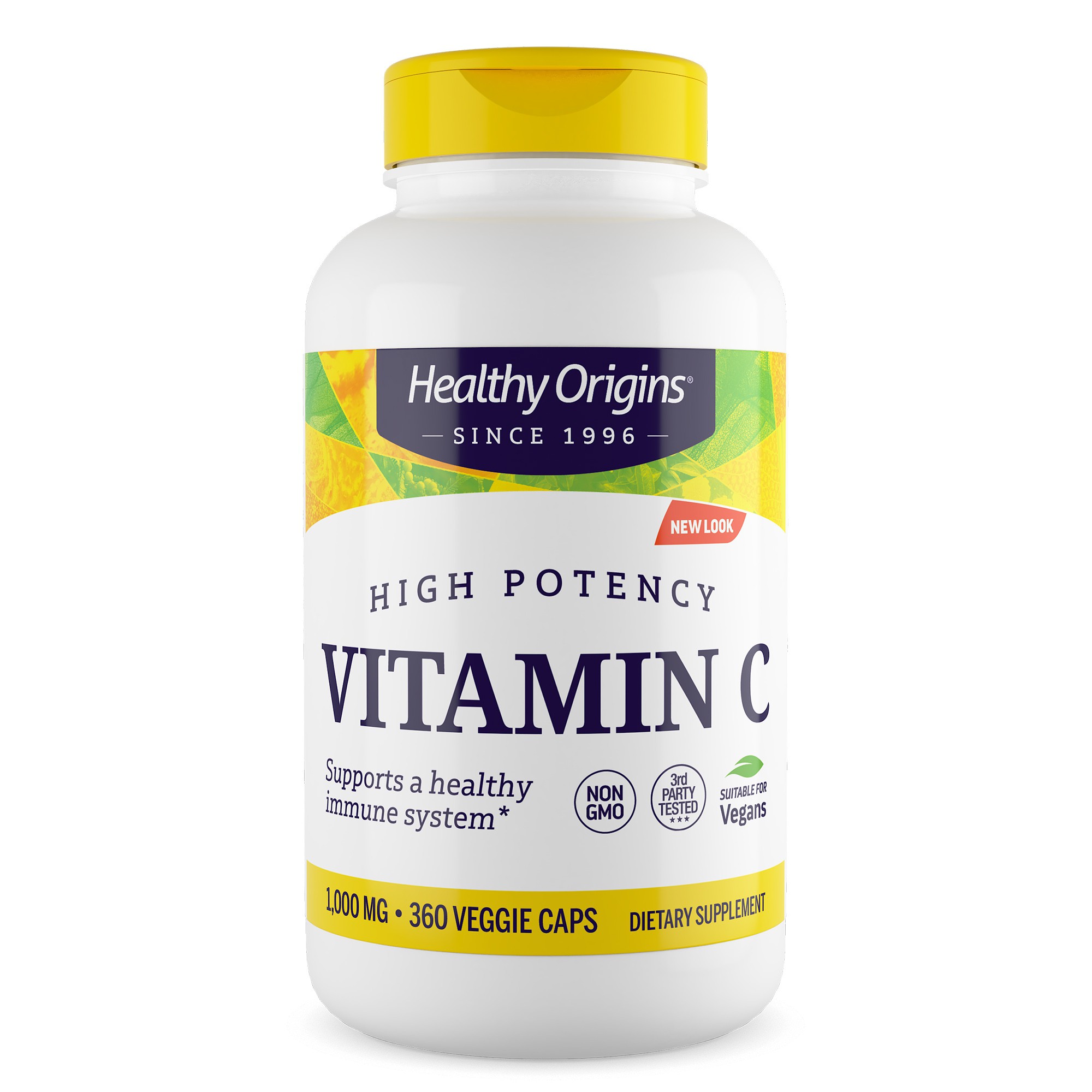 Vitamin C 1000 mg (Non-GMO L-Ascorbic Acid) 360 Vcaps - Healthy Origins Vitamin C 1000 mg (Non-GMO L-Ascorbic Acid) 360 Vcaps - Healthy Origins