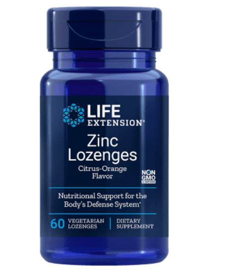 Zinc Lozenges- Natural Citrus-Orange Flavor (60 Veggie Lozenges ) - Life Extension Zinc Lozenges- Natural Citrus-Orange Flavor (60 Veggie Lozenges ) - Life Extension